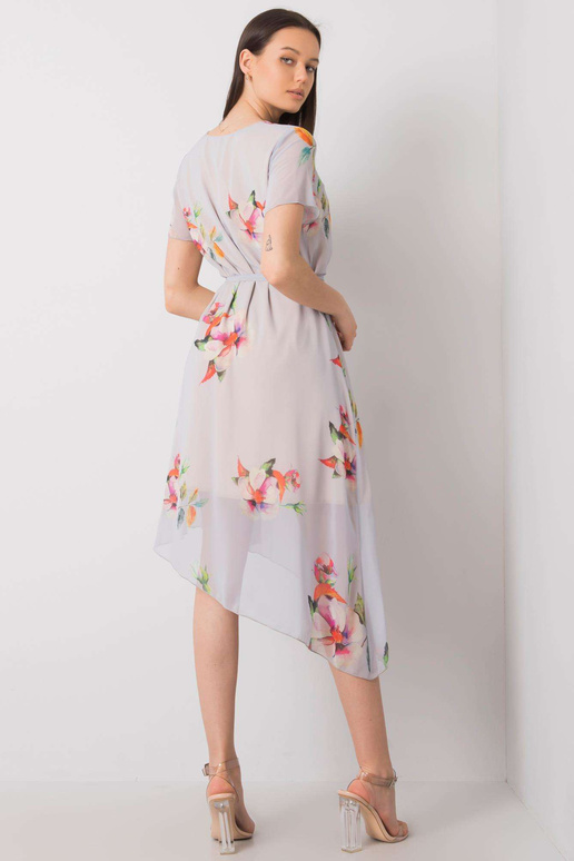 Šedé šaty s květinami Noemie