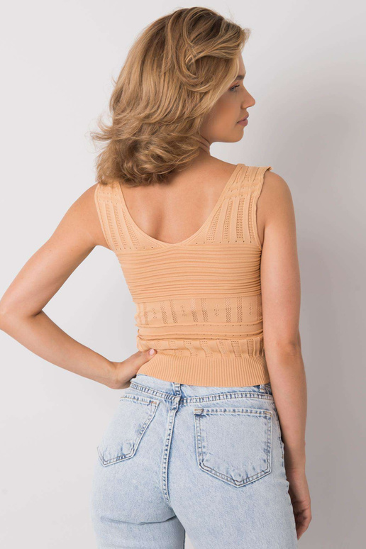 Velbloudí pletený top s žebrem Astrid Velbloudí pletený top s žebrem Astrid