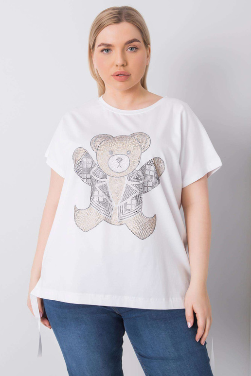 Bílá nadměrná halenka s nášivkou Marlene