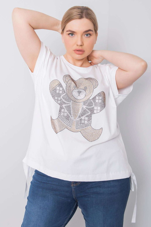 Bílá nadměrná halenka s nášivkou Marlene