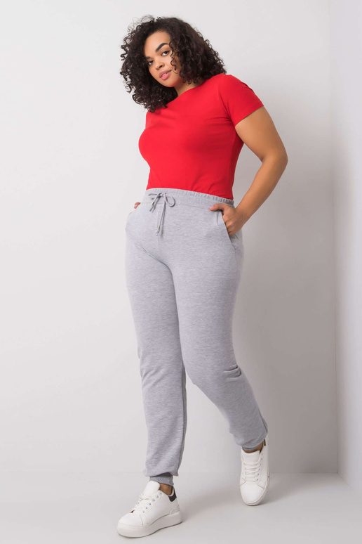 Melangové tepláky Beatriz Grey Plus Size