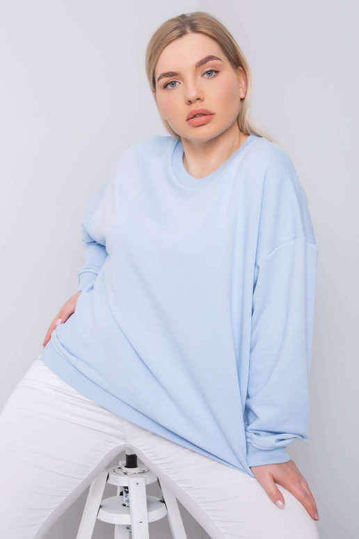 Světle modrá bavlněná mikina větší...