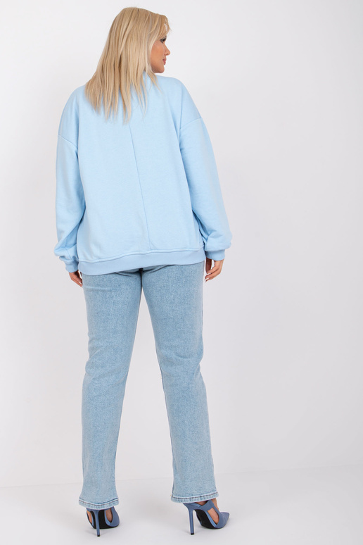 Světle modrá bavlněná mikina větší...