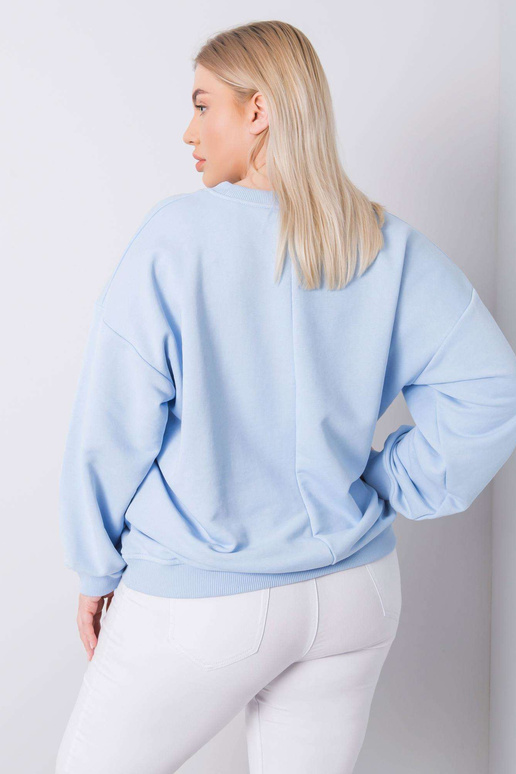 Světle modrá bavlněná mikina větší...
