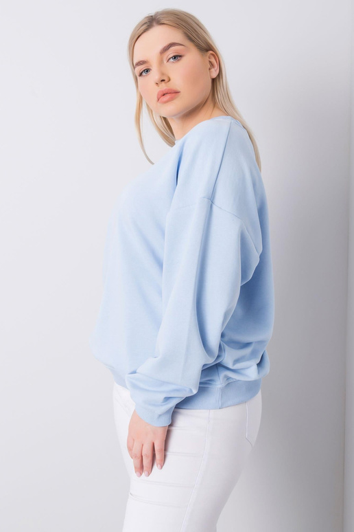 Světle modrá bavlněná mikina větší...