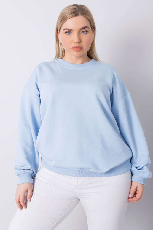 Světle modrá bavlněná mikina větší...