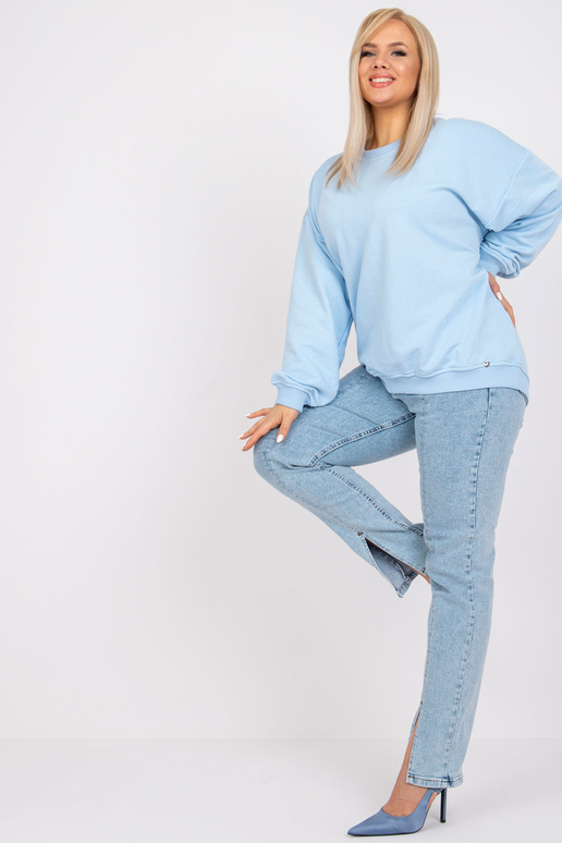 Světle modrá bavlněná mikina větší...