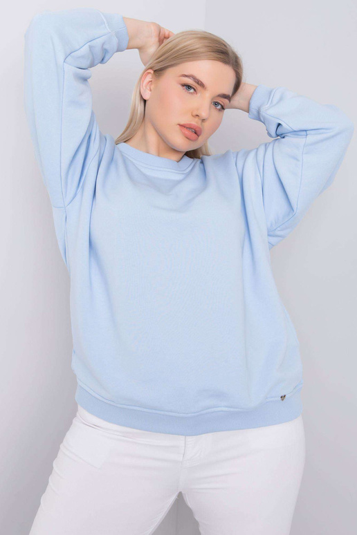Světle modrá bavlněná mikina větší...