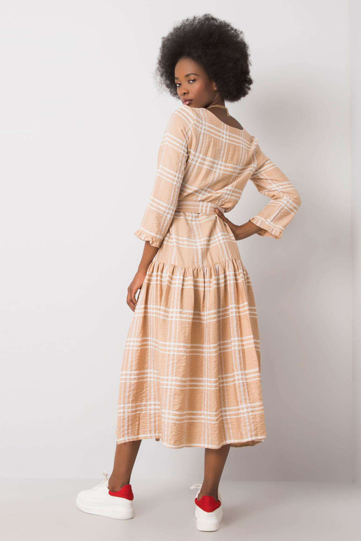 Béžové kostkované šaty Giana