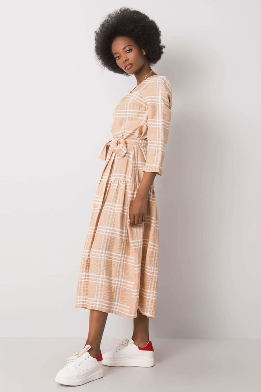 Béžové kostkované šaty Giana