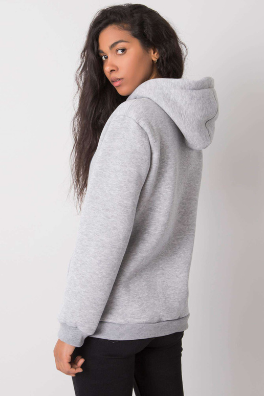 Šedá melanžová mikina s kapucí...