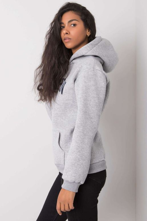 Šedá melanžová mikina s kapucí...
