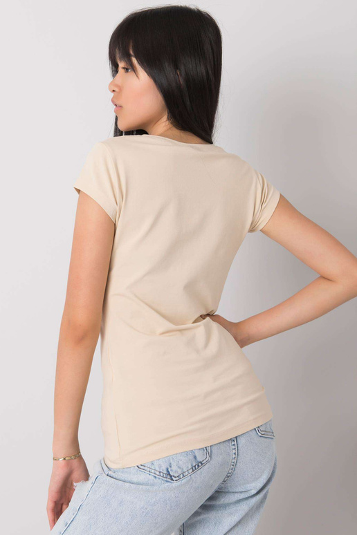 Béžové tričko s aplikací Haley