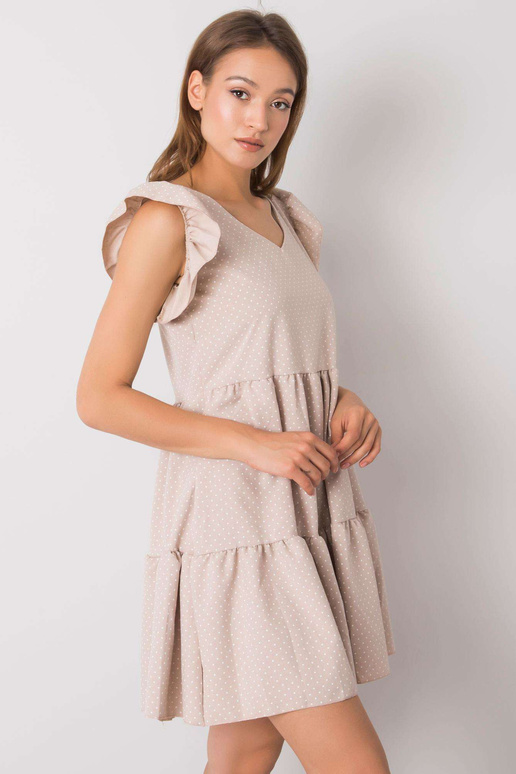 Béžové puntíkované šaty Aubriella RUE...