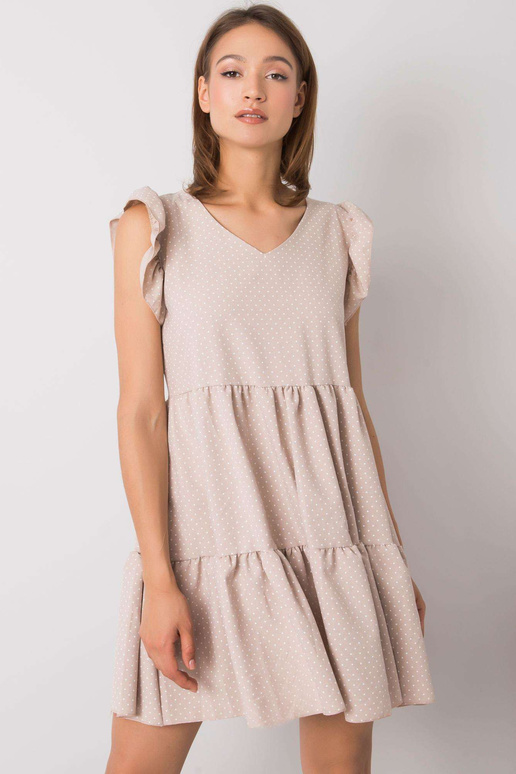Béžové puntíkované šaty Aubriella RUE...