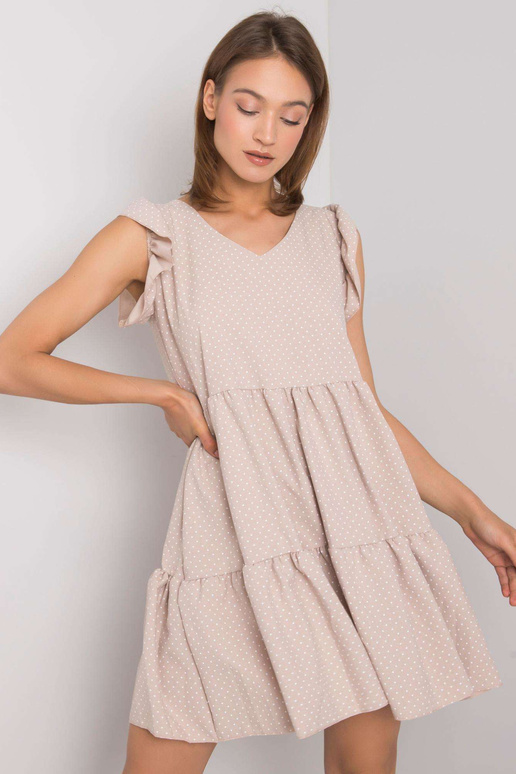 Béžové puntíkované šaty Aubriella RUE...
