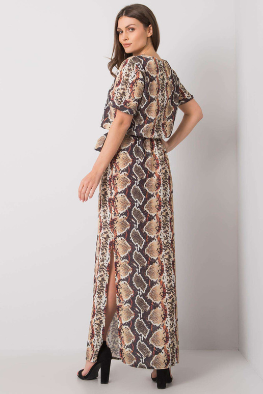 Béžové šaty s potiskem Meriem