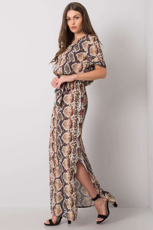 Béžové šaty s potiskem Meriem