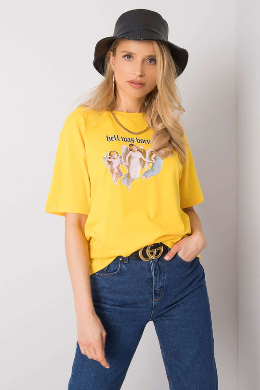 Žluté tričko s potiskem Jasmine RUE... Žluté tričko s potiskem Jasmine RUE...