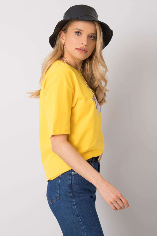 Žluté tričko s potiskem Jasmine RUE... Žluté tričko s potiskem Jasmine RUE...