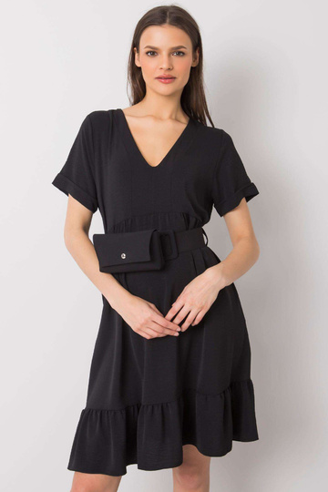 Černé šaty s volánem Vianna