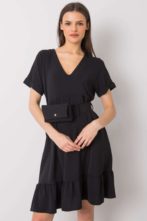 Černé šaty s volánem Vianna