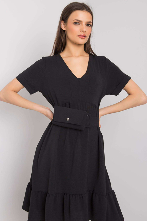 Černé šaty s volánem Vianna