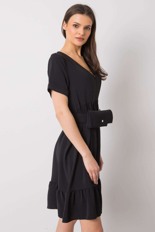 Černé šaty s volánem Vianna