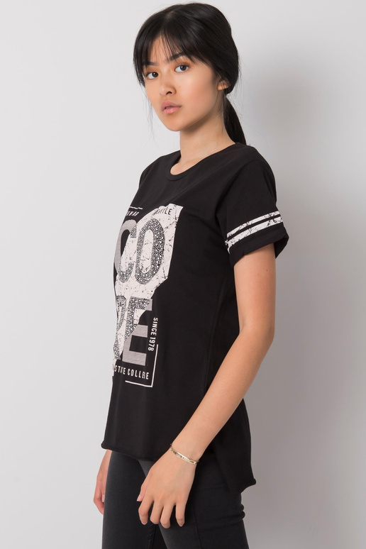 Černé tričko s potiskem Amber Černé tričko s potiskem Amber