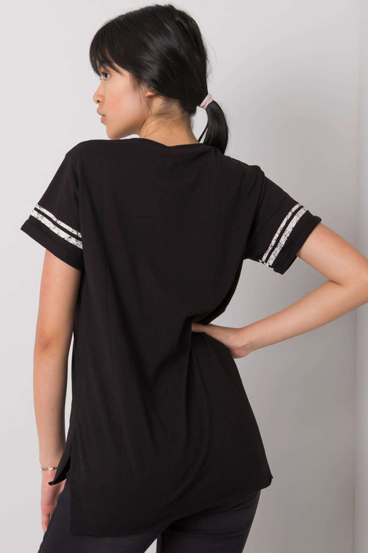 Černé tričko s potiskem Amber Černé tričko s potiskem Amber