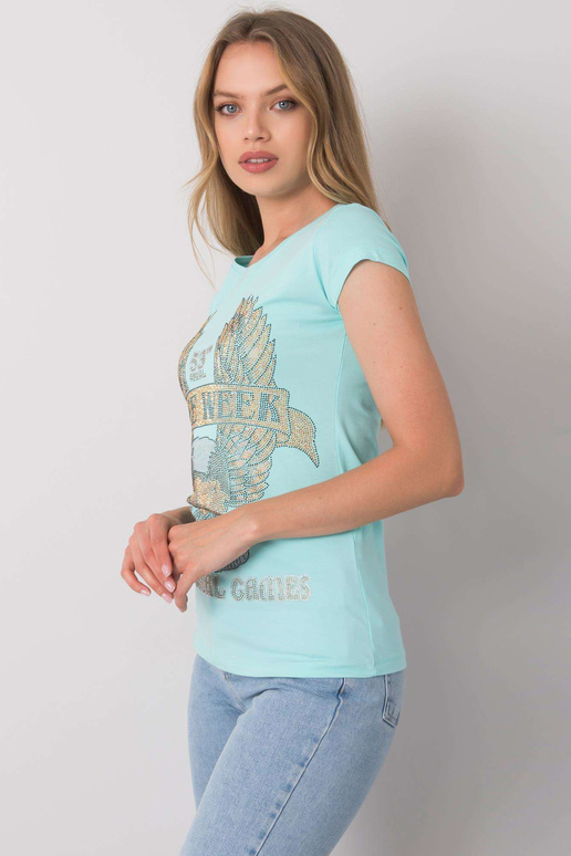 Světle modré tričko s aplikací Haley