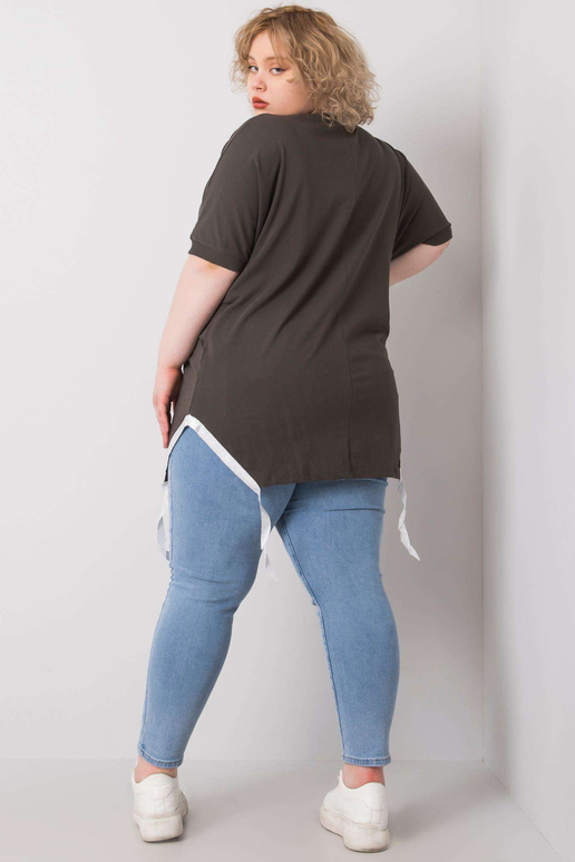 Tmavá khaki halenka plus velikosti Clare