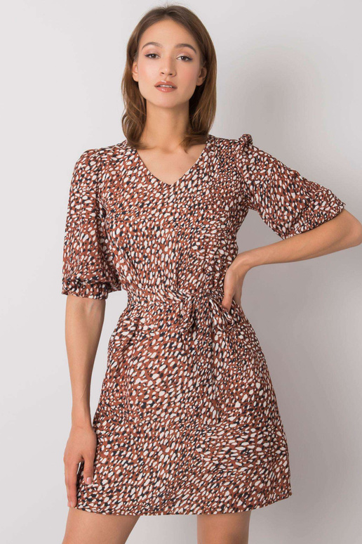 Hnědé šaty s potiskem Jianna