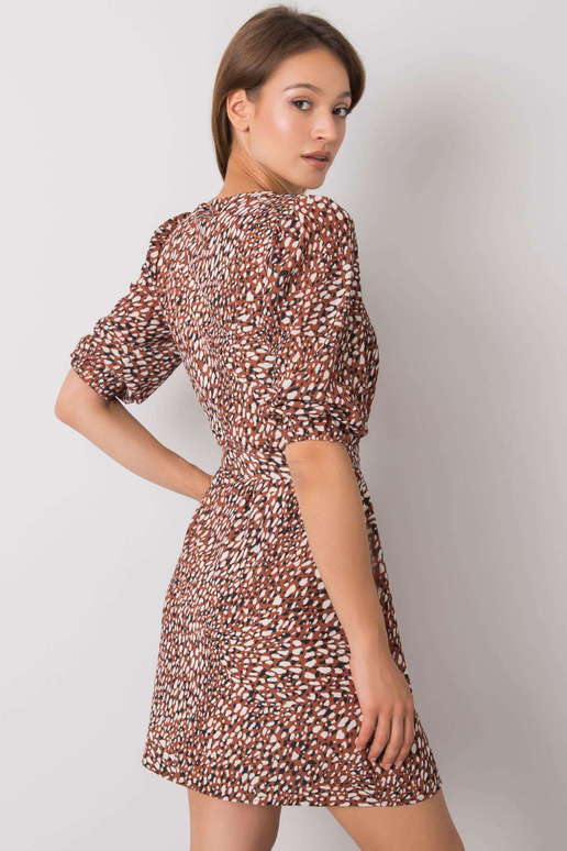 Hnědé šaty s potiskem Jianna