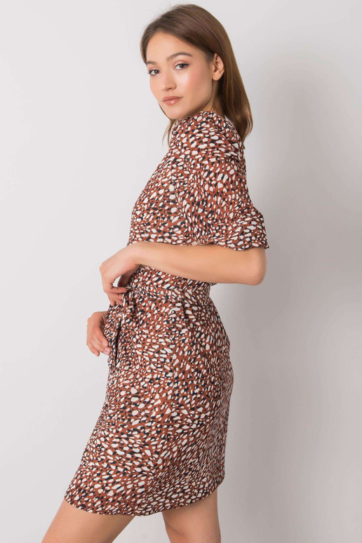 Hnědé šaty s potiskem Jianna