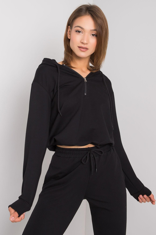 Černá mikina s kapucí Ronnie SUBLEVEL