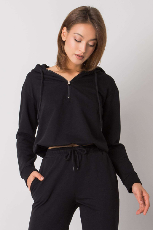 Černá mikina s kapucí Ronnie SUBLEVEL