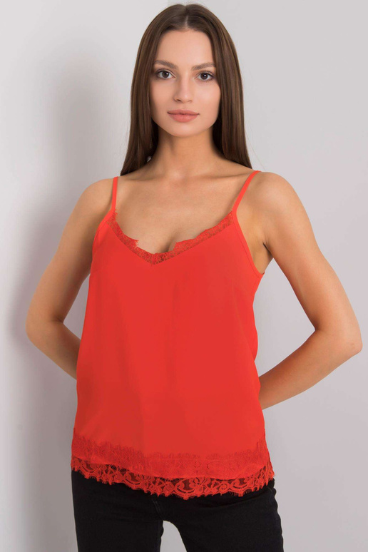 Červený dámský top Leyla s krajkou