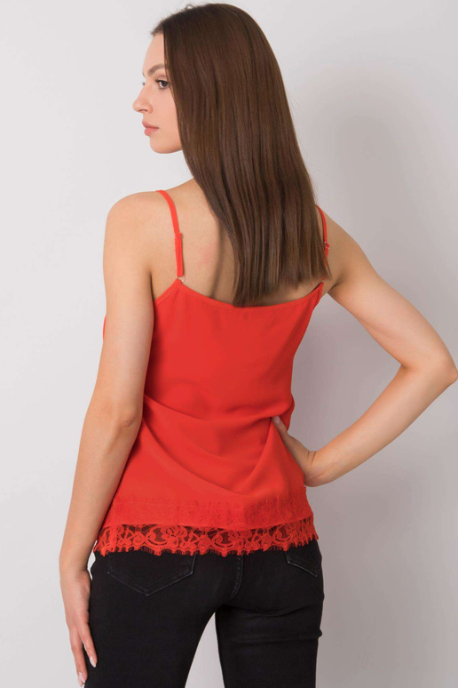Červený dámský top Leyla s krajkou