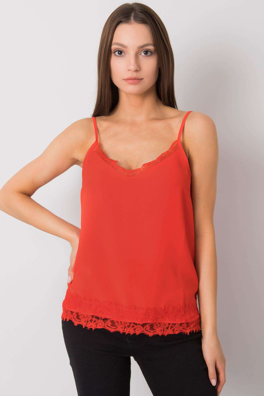 Červený dámský top Leyla s krajkou