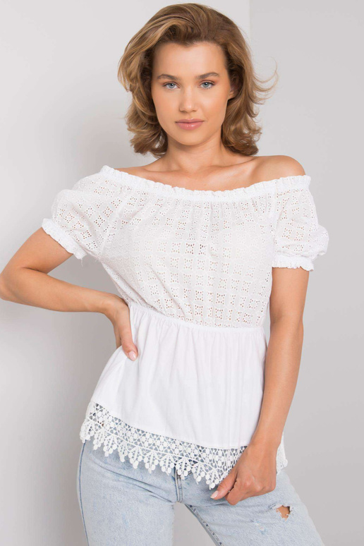 Bílá bavlněná halenka s hispánským...