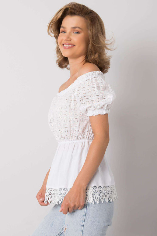 Bílá bavlněná halenka s hispánským...