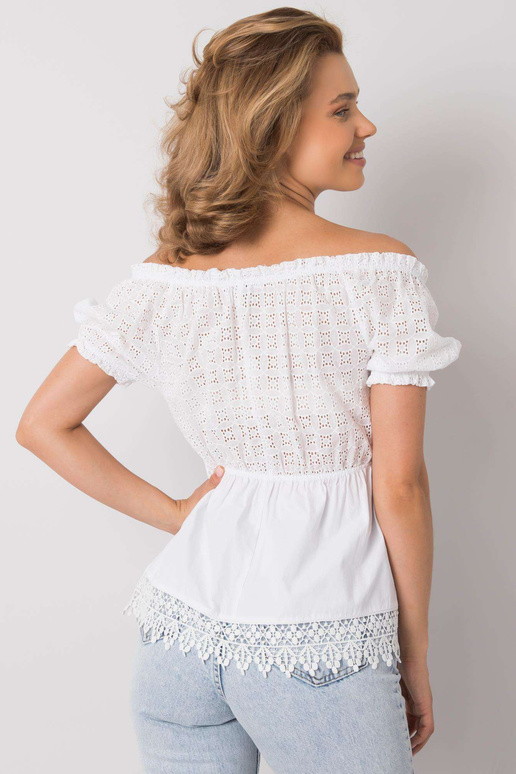 Bílá bavlněná halenka s hispánským...