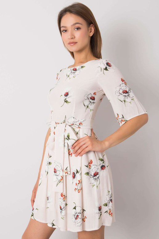 Světle béžové květinové šaty Azariah