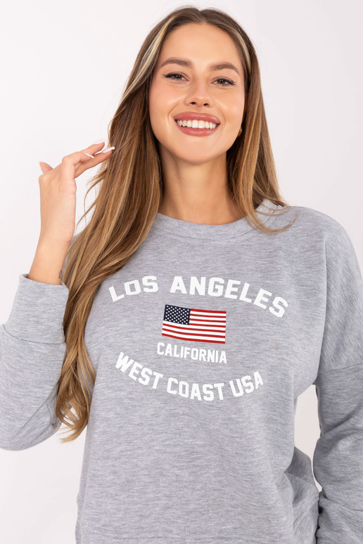 Šedá melanžová mikina s potiskem...