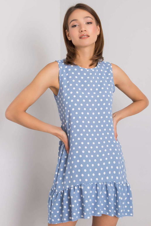 Modré puntíkované šaty Nicollete RUE...