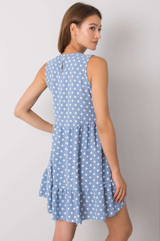 Modré puntíkované šaty Nicollete RUE...