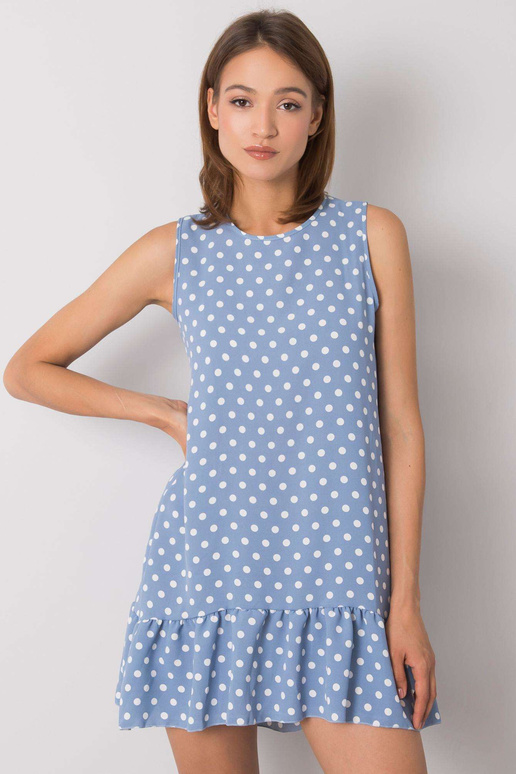 Modré puntíkované šaty Nicollete RUE...