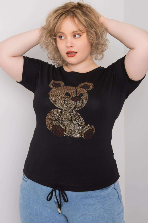 Černá nadměrná halenka s kamínky Luce