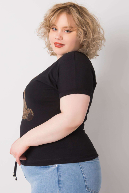 Černá nadměrná halenka s kamínky Luce